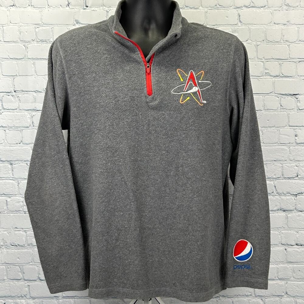 Albuquerque Isotopes 1/4 Quarter Zip Fleece Jacket MiLB Pepsi Cola Gray M Medium